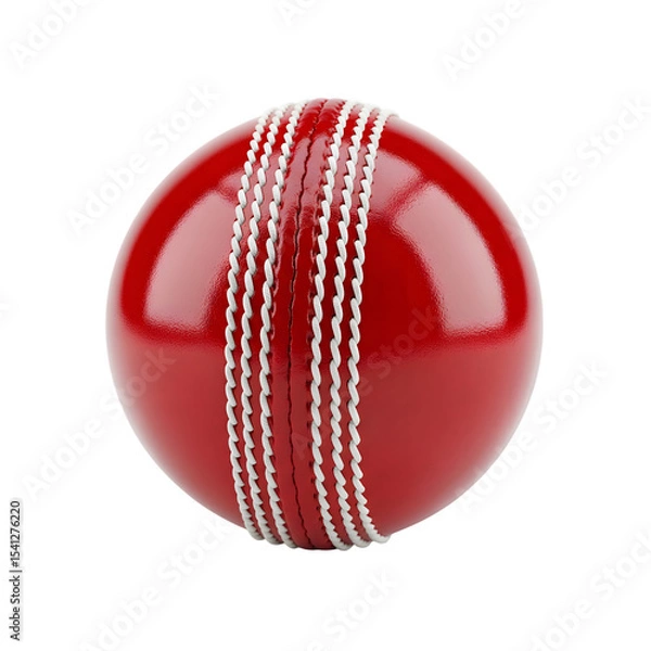 Fototapeta High resolution image of a red leather cricket ball