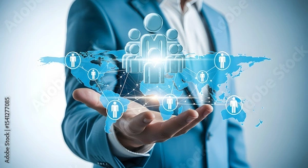 Fototapeta Global Connectivity and Social Networking Technologies