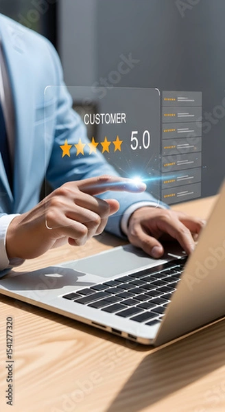 Fototapeta Exceptional Customer Service Experience with 5-Star Ratings