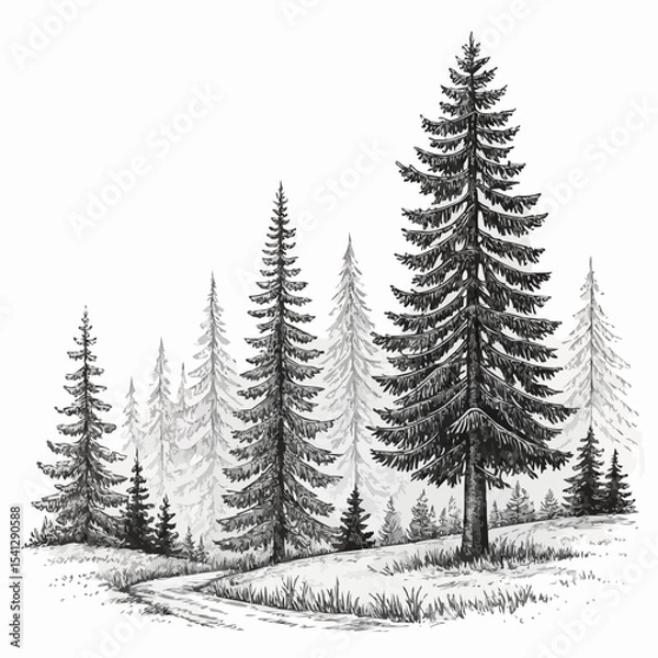 Obraz winter forest vector