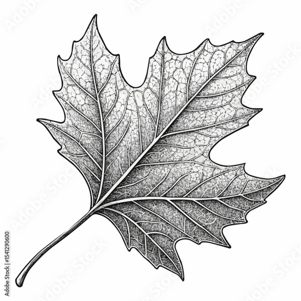 Obraz maple leaf isolated on black