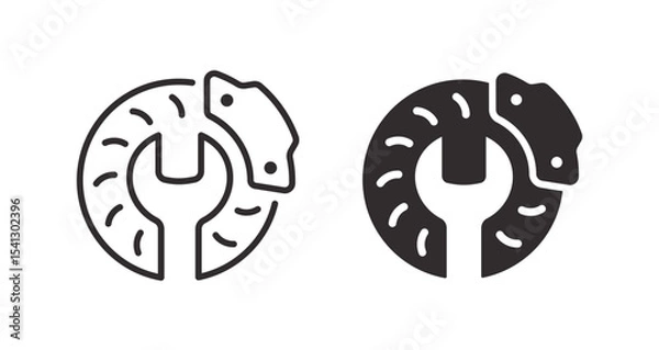 Obraz Brake service and repair icons. Vector illustration.