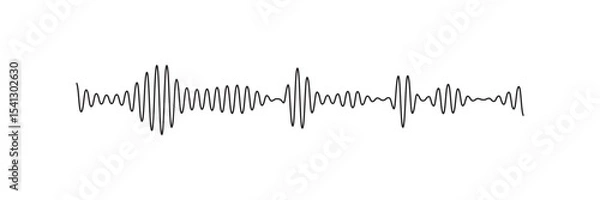 Fototapeta sound wave audio waveform sketch vector illustration