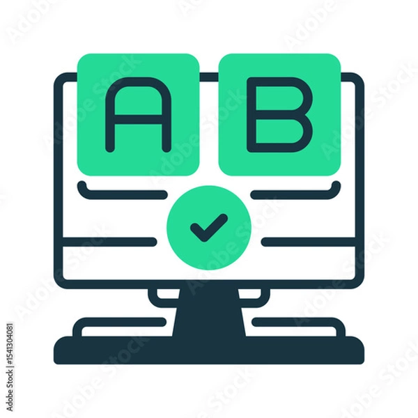 Fototapeta A/B Testing line icon. linear style sign for mobile concept and web design. Outline vector icon. Symbol, logo illustration. Vector graphic