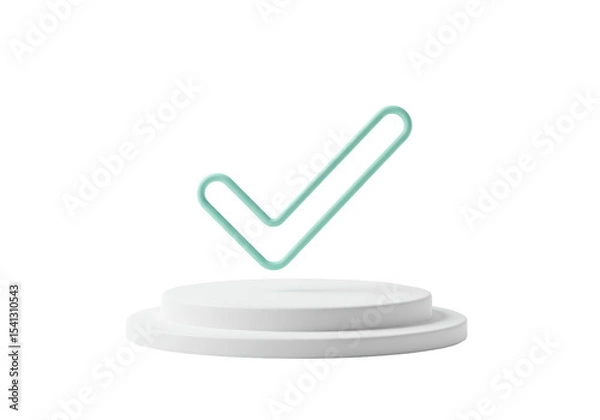 Fototapeta Isolated Podium with Check Mark Symbol