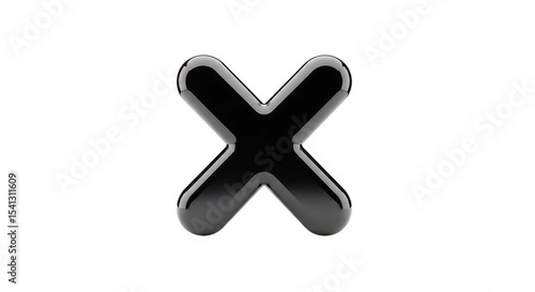 Obraz Glossy black x symbol design