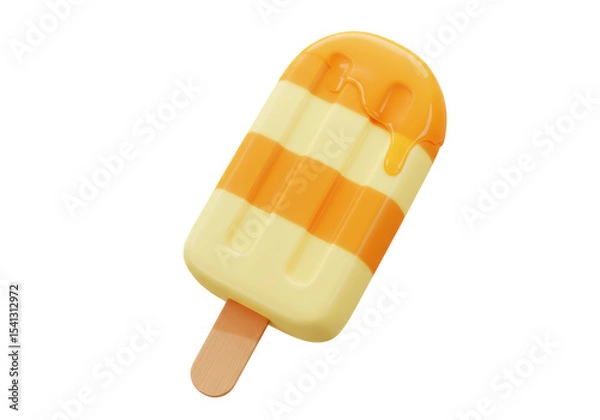 Fototapeta Isolated Popsicle with Mango and Cream