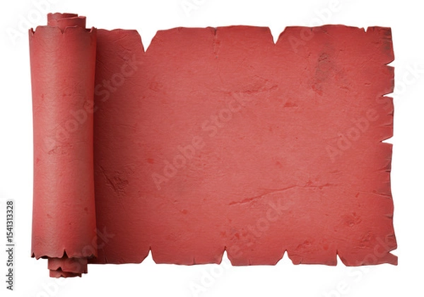 Fototapeta Isolated Red Scroll Paper