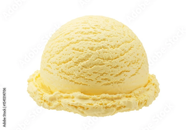 Fototapeta Isolated Creamy Vanilla Ice Cream Scoop with Detailed Texture