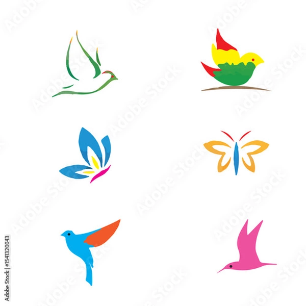 Fototapeta Beautiful Birds Vector set