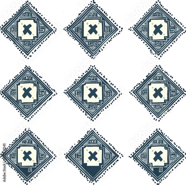 Fototapeta Symmetrical Diamond Geometric Pattern