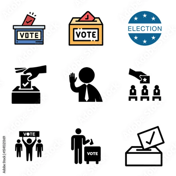 Fototapeta Election icon vector set