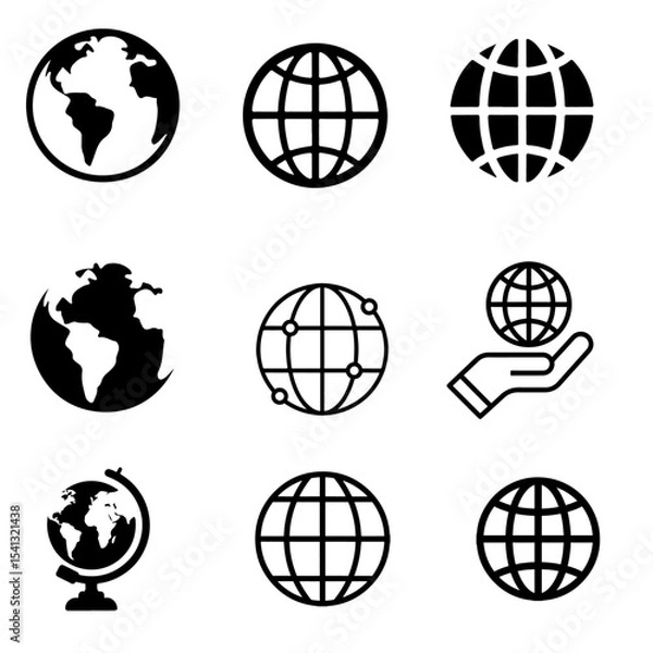 Fototapeta Global icon vector set
