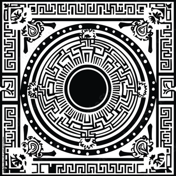 Fototapeta Complex Circular Maze Pattern