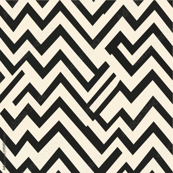 Fototapeta Abstract Black and White Zigzag Design