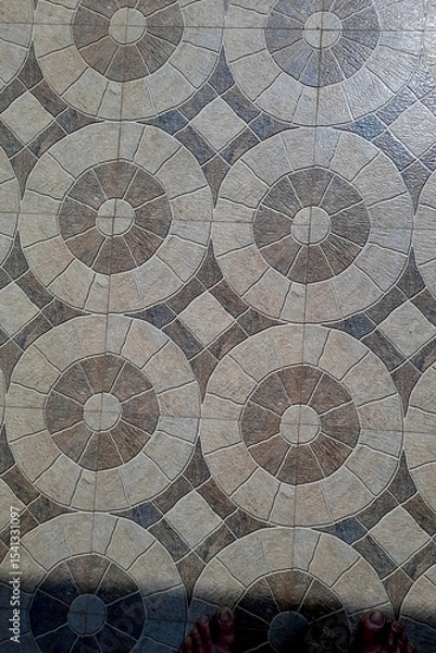 Fototapeta Floor Tiles with Geometrical Pattern