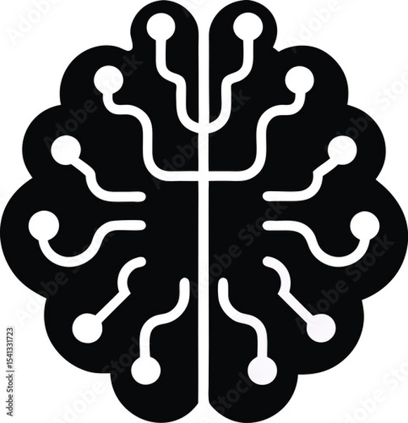Obraz Simple ai brain icon graphic representing artificial intelligence and technology concepts