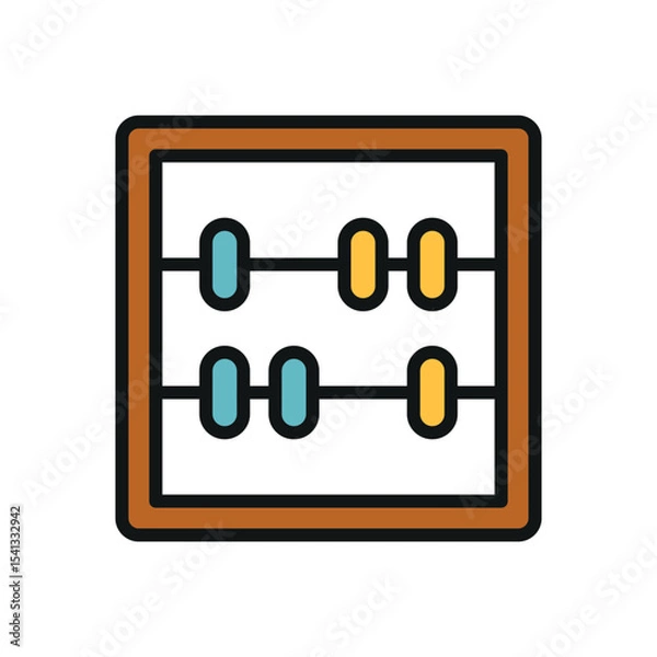 Fototapeta Bright abacus icon in rich colors. Useful for education and bookkeeping visuals.
