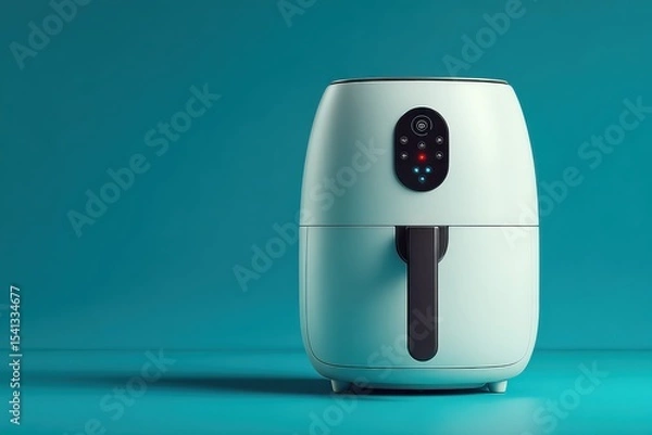 Obraz Modern Air Fryer Isolated on Vibrant Background for Clean and Stylish Kitchen Concepts