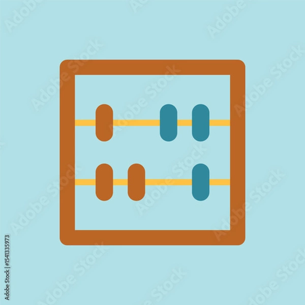 Fototapeta Bright abacus icon in rich colors. Useful for education and bookkeeping visuals.