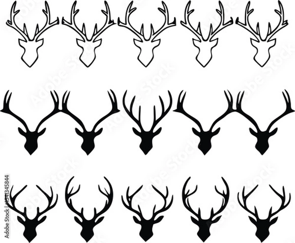 Obraz Seamless Antler Patterns Design for Various Applications collection