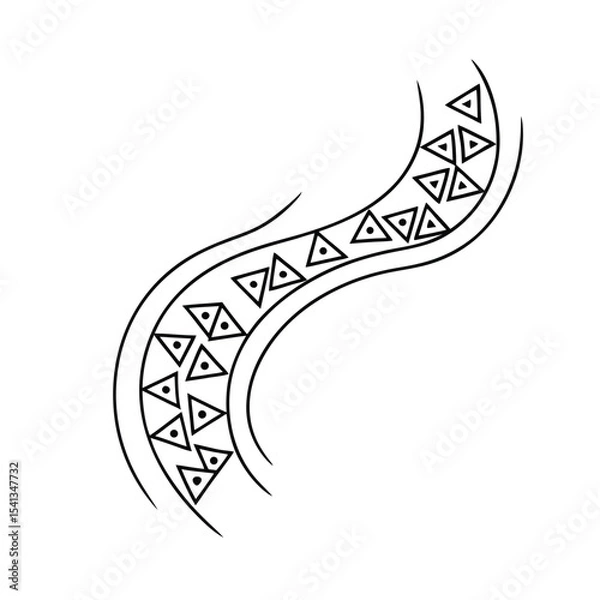 Fototapeta Abstract black and white decorative ornament with geometric triangle pattern on white background