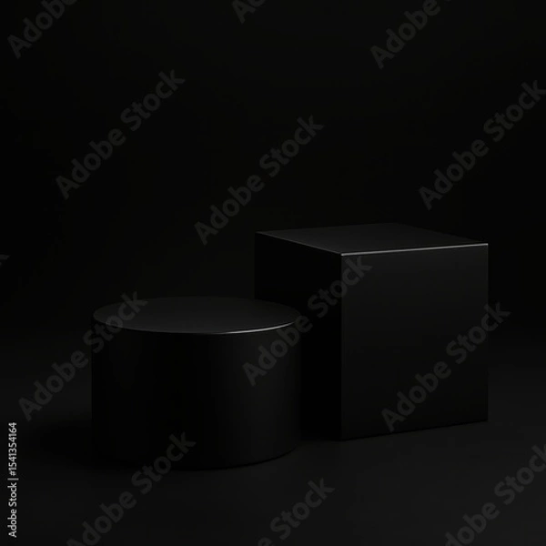 Fototapeta Abstract Black Geometric Display