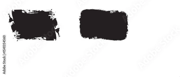 Fototapeta Brush lines set. Vector black paint brush spots, highlighter lines or felt-tip pen marker. Ink smudge abstract shape stains and smear set with texture.