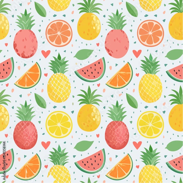 Obraz Summer Fruit Illustration Set