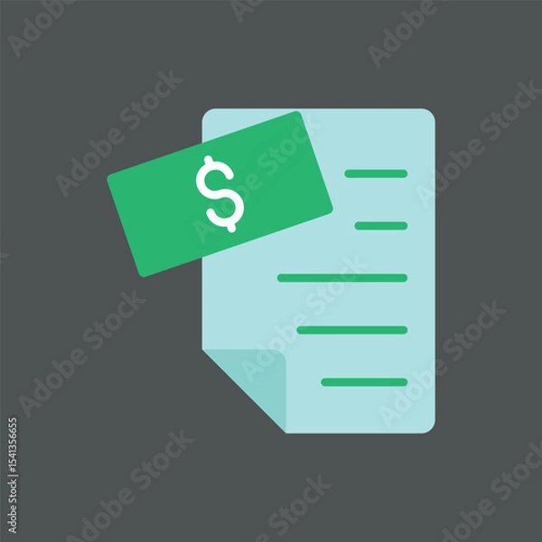 Fototapeta Colorful statement page with dollar sign detail. Useful for app or online finance themes.