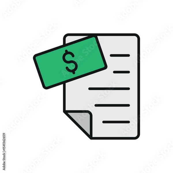 Fototapeta Colorful statement page with dollar sign detail. Useful for app or online finance themes.