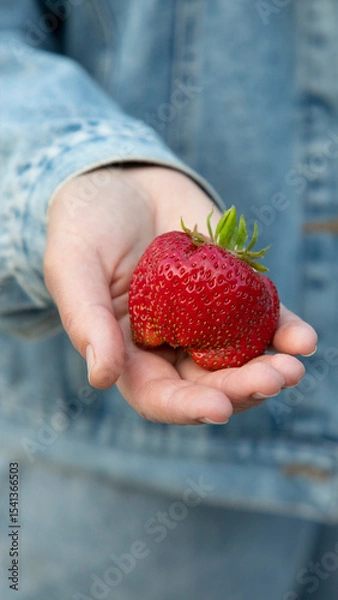 Obraz Strawberry in human hands.