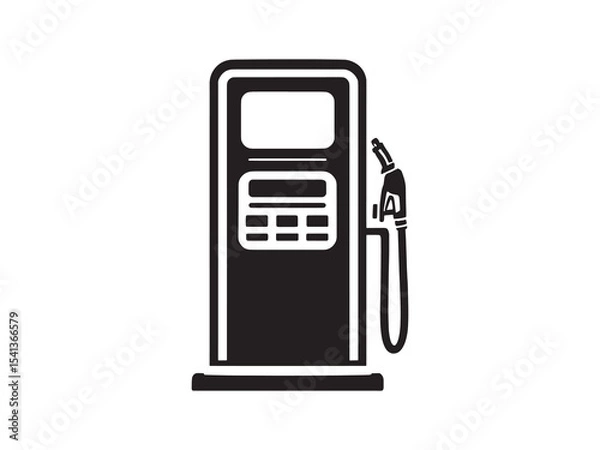 Fototapeta set of 6 psc different type of  Gas pump clear vision simple black line art on white (1).eps