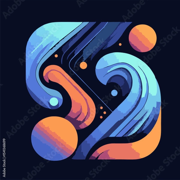 Fototapeta Vibrant Abstract Gradient Elements – Editable Vector Set