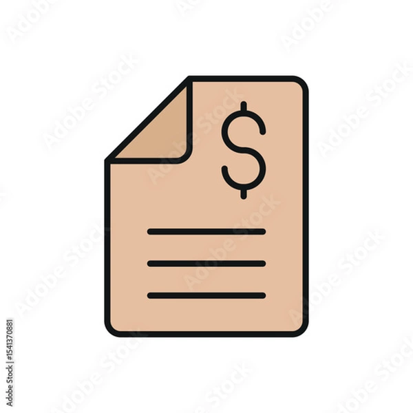Fototapeta Colorful statement page with dollar sign detail. Useful for app or online finance themes.