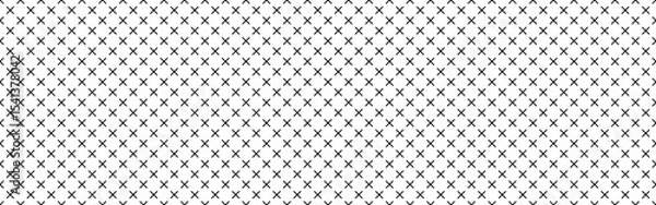 Obraz Diagonal plus seamless pattern. Simple geometric cross texture. Graphic cross symbol grid. Plus sign repeat pattern. Graphic texture. Vector illustration isolated on white background.