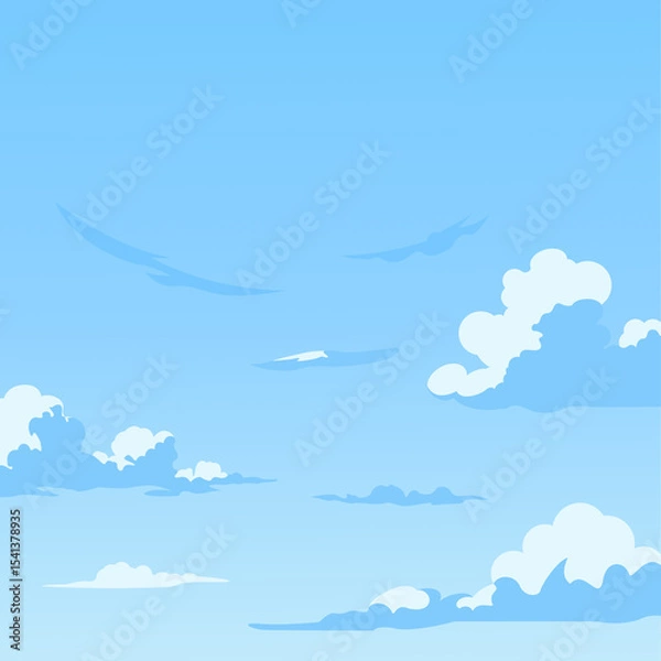 Fototapeta Blue Sky in Winter Illustration