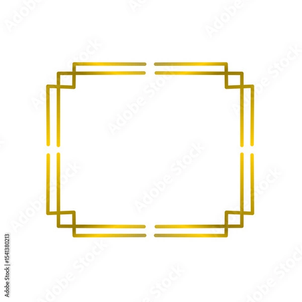 Fototapeta Geometric gold frame with clean Art Deco lines. Perfect for invitations, certificates, luxury labels, or digital and print projects