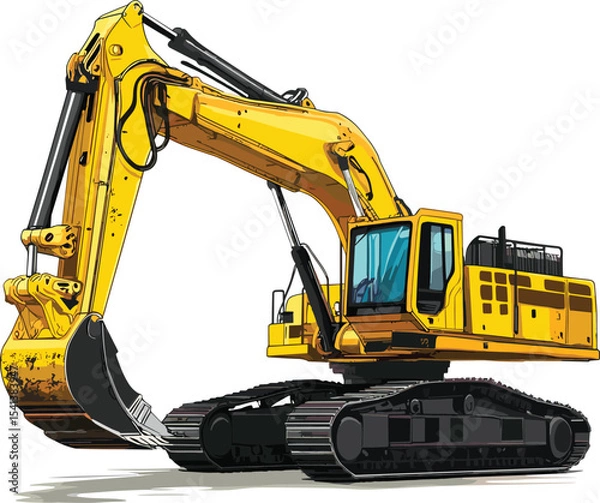 Obraz excavator on a white background