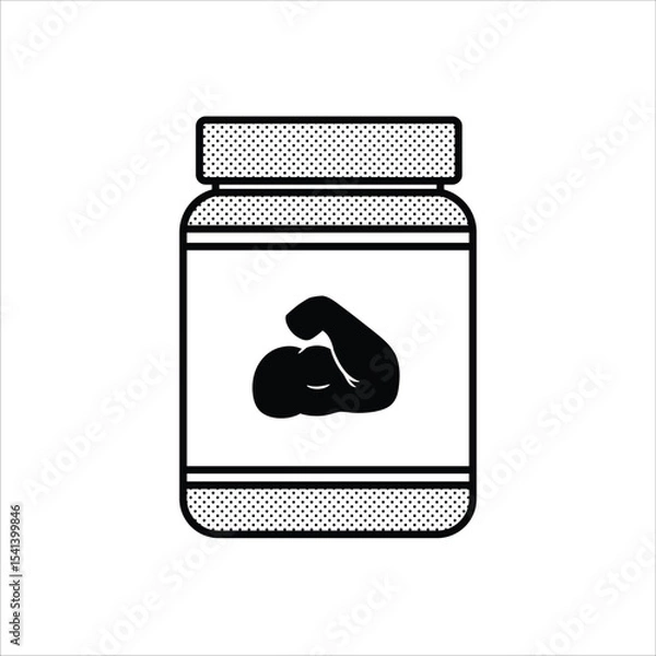 Obraz Lineart Protein Supplement Icon Minimalist Lineart Style