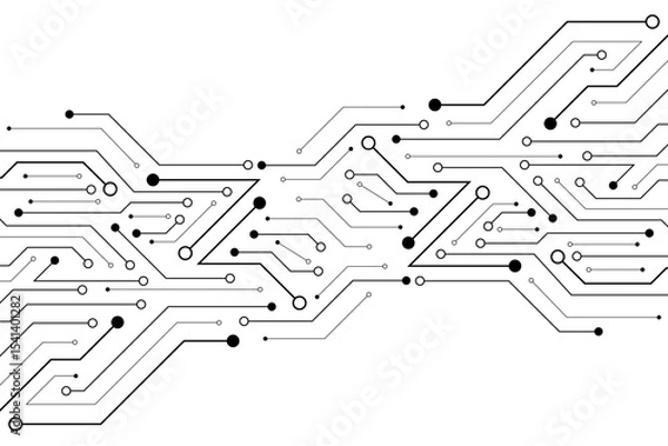 Obraz Abstract digital background with technology circuit board texture. Electronic motherboard illustration. Communication and engineering concept. Vector illustration