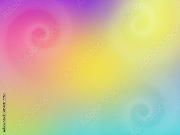 Fototapeta Abstract blur colorful and gradient color purple, yellow, pink, green, and blur white subtle swirling pattern background, decor, banner, template, fashion, name card, copy space