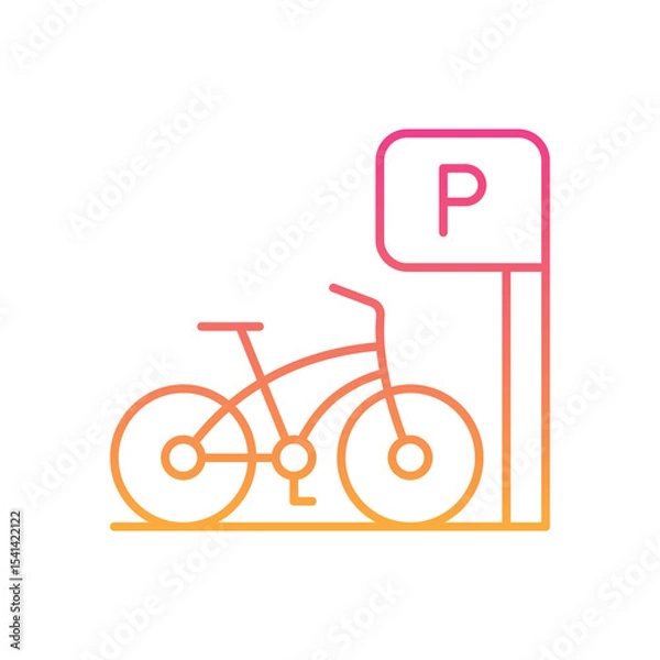Fototapeta Bicycle Park  Icon vector