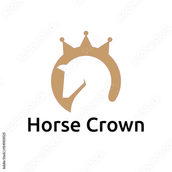 Obraz Horse Crown Logo Negative Space Royalty Design