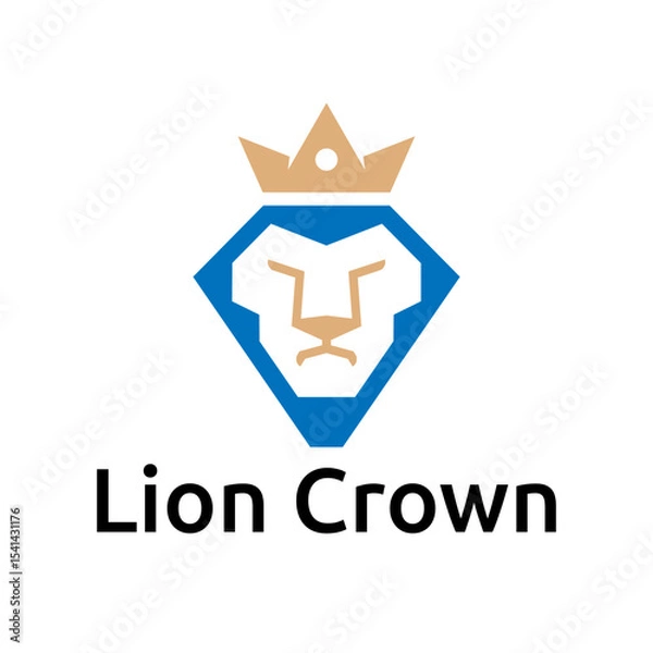 Obraz Lion Crown Logo Crowned Beast Branding Identity