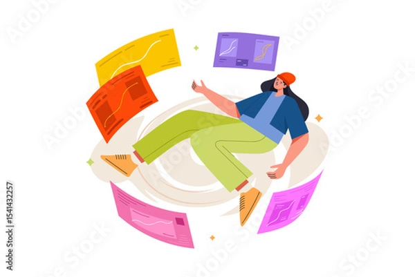 Fototapeta Digital Data Management and Visualization Concept