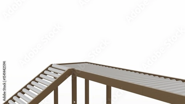 Fototapeta Industrial Conveyor Belt System Modern Roller Conveyor Automated Material Handling Equipment