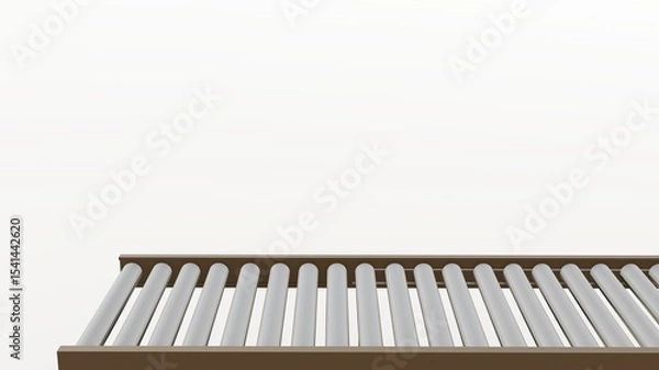 Fototapeta Modern Roller Conveyor Belt System Industrial Automation Logistics Warehouse Transportation
