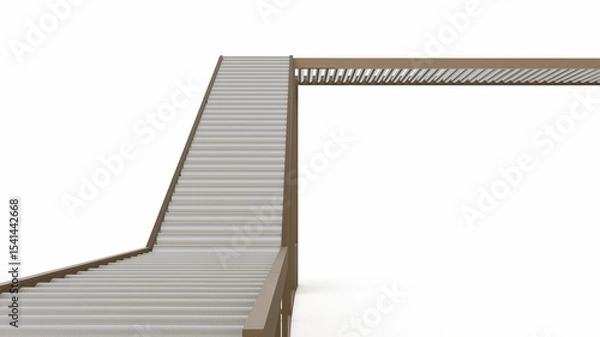 Fototapeta Industrial Conveyor Belt System Modern Roller Conveyor Automated Material Handling Equipment