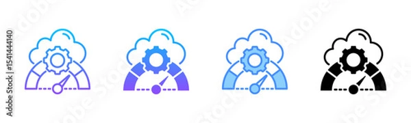 Fototapeta Throughput Multi Style Icon Set